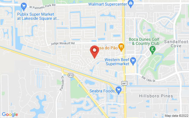 Google map image of location SW Sandalfoot Blvd, Boca Raton, FL 33428, USA